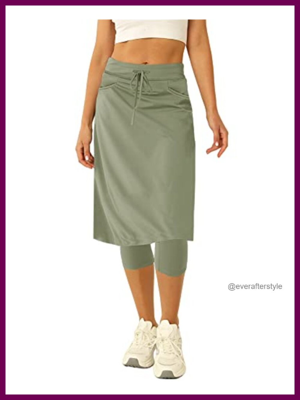 Women 20" Knee Length Tennis Skirt with Built in Legging Golf Skirted Legging